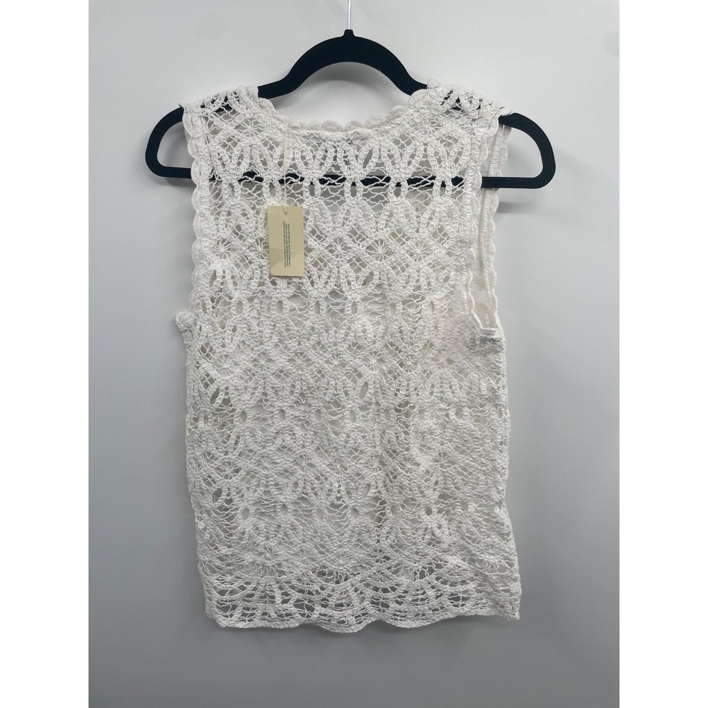 Sundance‎ Tank Top Womens Small White Khloe Crochet Lace Sleeveless Summer NWT - Picture 2 of 13